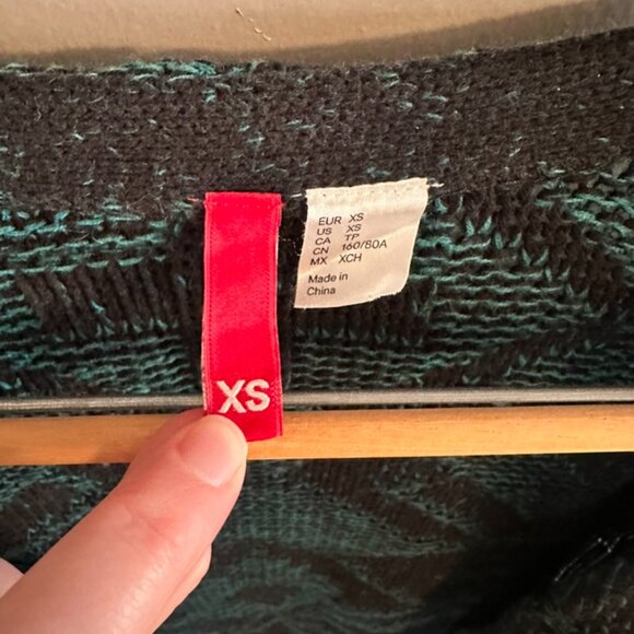 Divided H&M Green and Black Southwest Long Cardigan XS - Picture 2 of 5